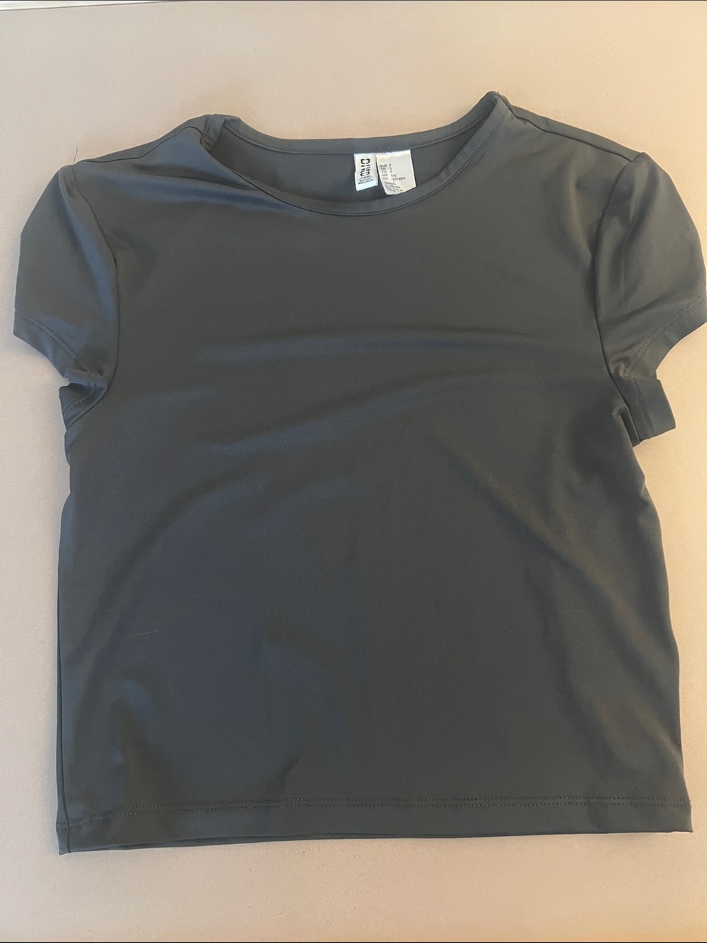 Divided Charcoal Gray Crop Top